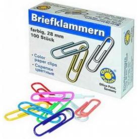Скрепки 28 мм цветные Office Point (Германия) (1462810-00)