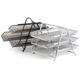 Лоток горизонтальный трехярусный А4, металлический сетка FOROFIS (91308 и 91309)