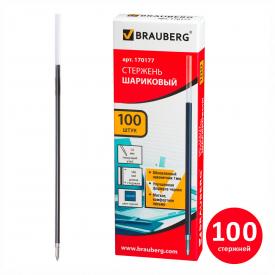 Стержень шариковый BRAUBERG 140 мм, СИНИЙ, узел 1 мм, линия письма 0,5 мм, (170177)