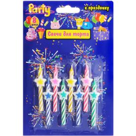 Свечи для торта ACTION! ЗВЕЗДОЧКА набор 8 шт., 6см (API0304)