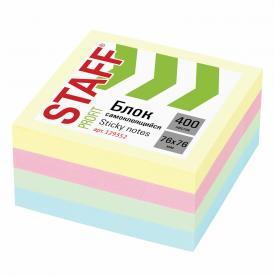 Стикеры 76*76мм STAFF PROFIT ПАСТЕЛЬНЫЙ 400 листов, 4 цвета, (129352)