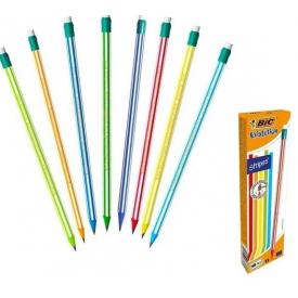 Карандаш простой ч/гр Эволюшн полоски с ластиком BIC  8960342 (Франция)