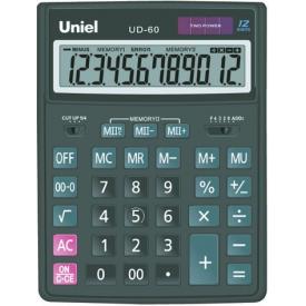 Калькулятор 12-ти разрядный Uniel UD-60 большой дисплей (CU260K)