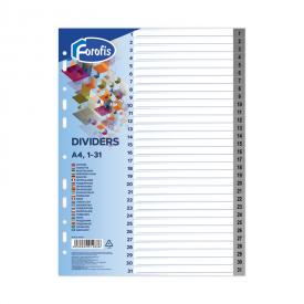 Разделитель А4 одноцветный 1-31 FOROFIS (Латвия) (91283)