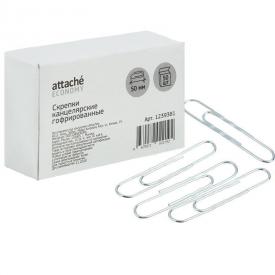 Скрепки канцелярские 50 мм стальные оцинкованные (50 штук в упаковке) Attache Economy (1239381)