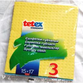 Салфетки губчатые, целлюлоза 15*17см, 3шт/уп. Tetex (02-04-0164)