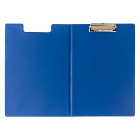 Папка планшет, А4 (318х228 мм), с прижимом и крышкой, картон/ПВХ, СИНЯЯ, STAFF (229558)