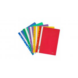 Папка-скоросшиватель А4 с перфорацией пластик 180 мкн. ассорти СТАММ (ММ-3092)