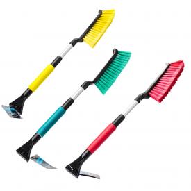 Щетка со скребком для снега, телескопическая ручка, 57-70 см, ассорти 3 цвета, Black&Blue, ВВ1005 (47547)