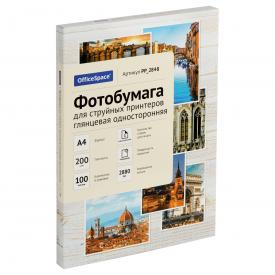 Фотобумага А4 для стр. принтеров, 200г/м2 (100л) глянцевая односторонняя OfficeSpace (PP_2848)