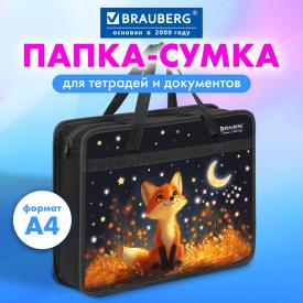 Папка на молнии с ручками А4, 1 отделение, пластик, 80 мм, 
