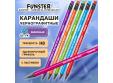 Набор карандашей чернографитных с мемной надписью FUNNY NOTES CLRD, 6 штук, HB, с ластиком, FUNSTER (182040)