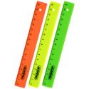 Линейка пластиковая 16 см, неоновая, ассорти, ПИФАГОР (210603)