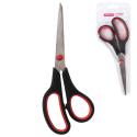Ножницы, 195 мм, резиновые вставки, черно-красные, ПВХ чехол,  STAFF EVERYDAY (237499)