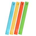 Линейка 30 см, прозрачная, неоновая, ассорти, ПИФАГОР (210840)