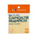 Блок самоклеящийся (стикеры), 76х76 мм, желтый, 100 листов в блоке Workmate (14-1461)