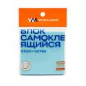 Блок самоклеящийся (стикеры), 76х76 мм, голубой, 100 листов в блоке Workmate (14-2160)